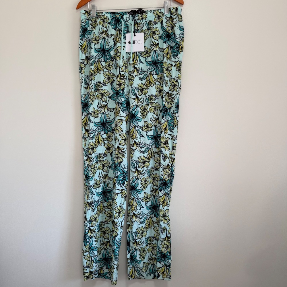 Beach Riot Tropical Floral Wide-Leg Pants Size L Summer Fun